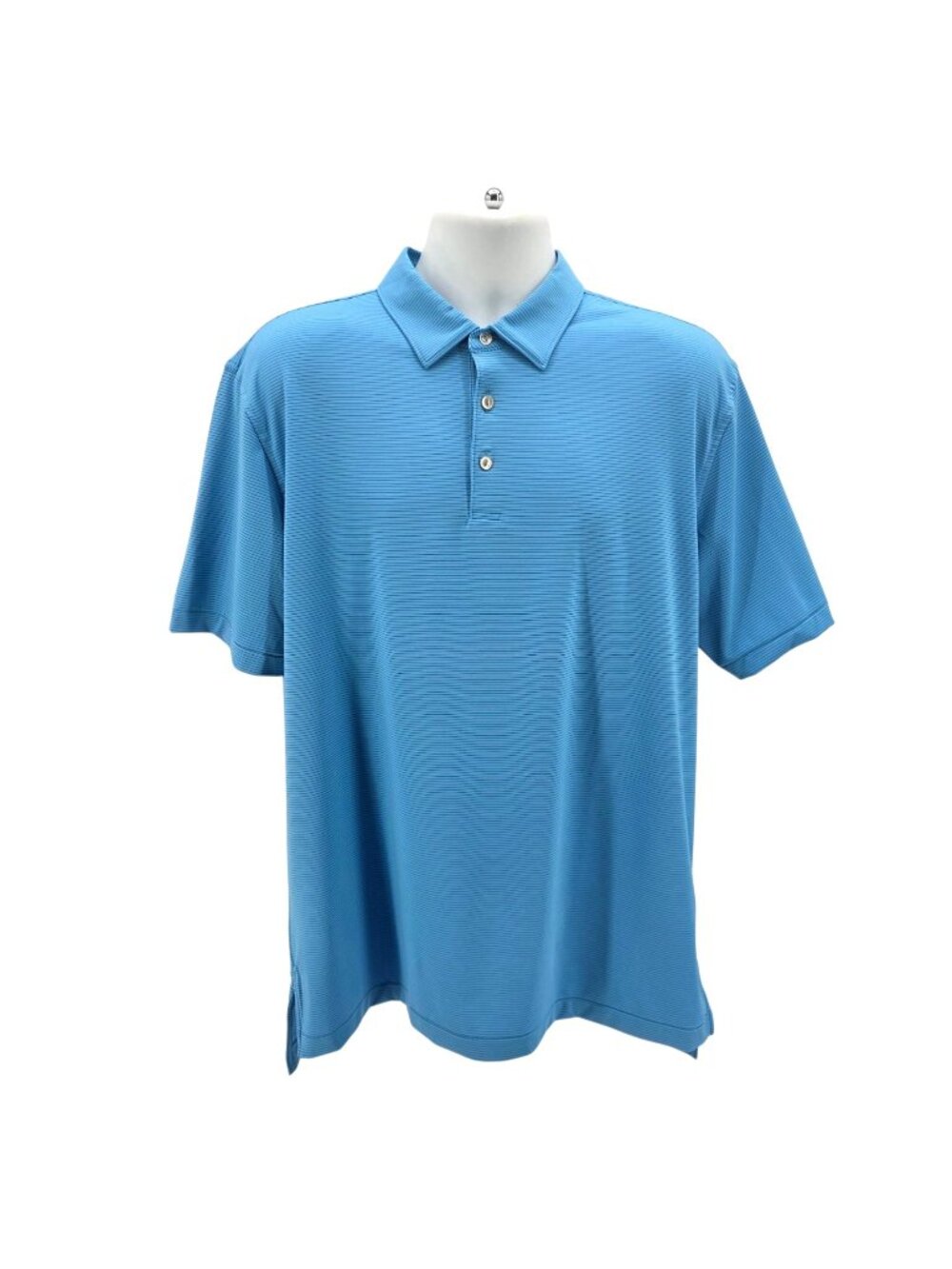 Peter Millar Summer Comfort Mens Large Polo Shirt Red Sky Golf Club Blue Stripe